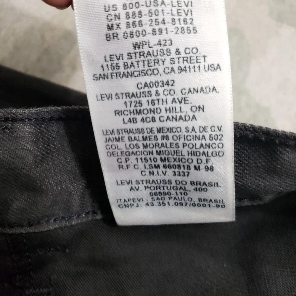 Levi's 513 Jeans Mens 32x30 Gray Slim Stright Stretch